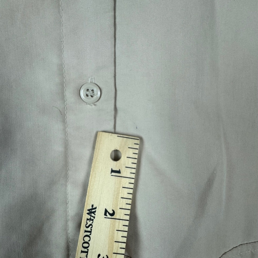 Jaclyn Smith Classic Womens Button Down Shirt 3/4 Sleeve Tan Large - Picture 9 of 10